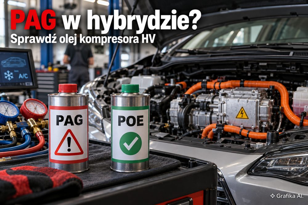 PAG i POE przy serwisie elektrycznej sprężarki klimatyzacji hybrydy